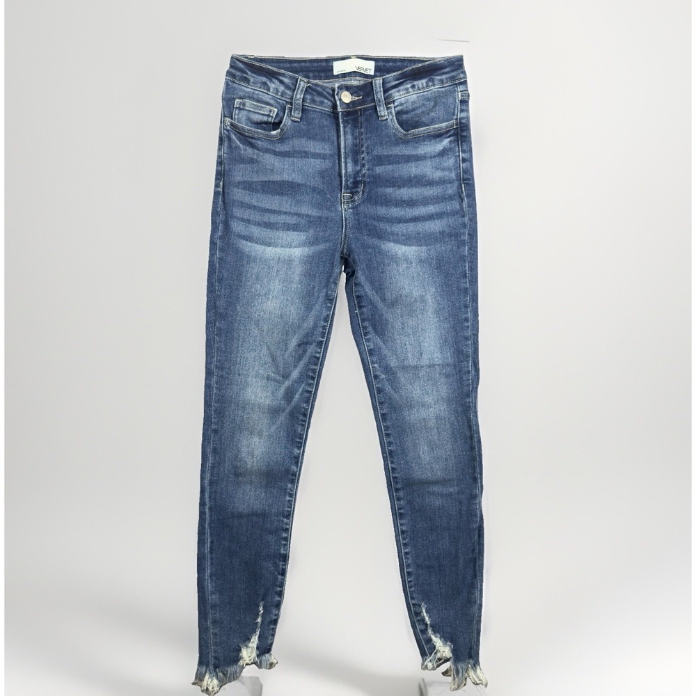 Vervet Los Angeles Women's Size 26 Mid Rise Skinny Jeans Distressed Blue